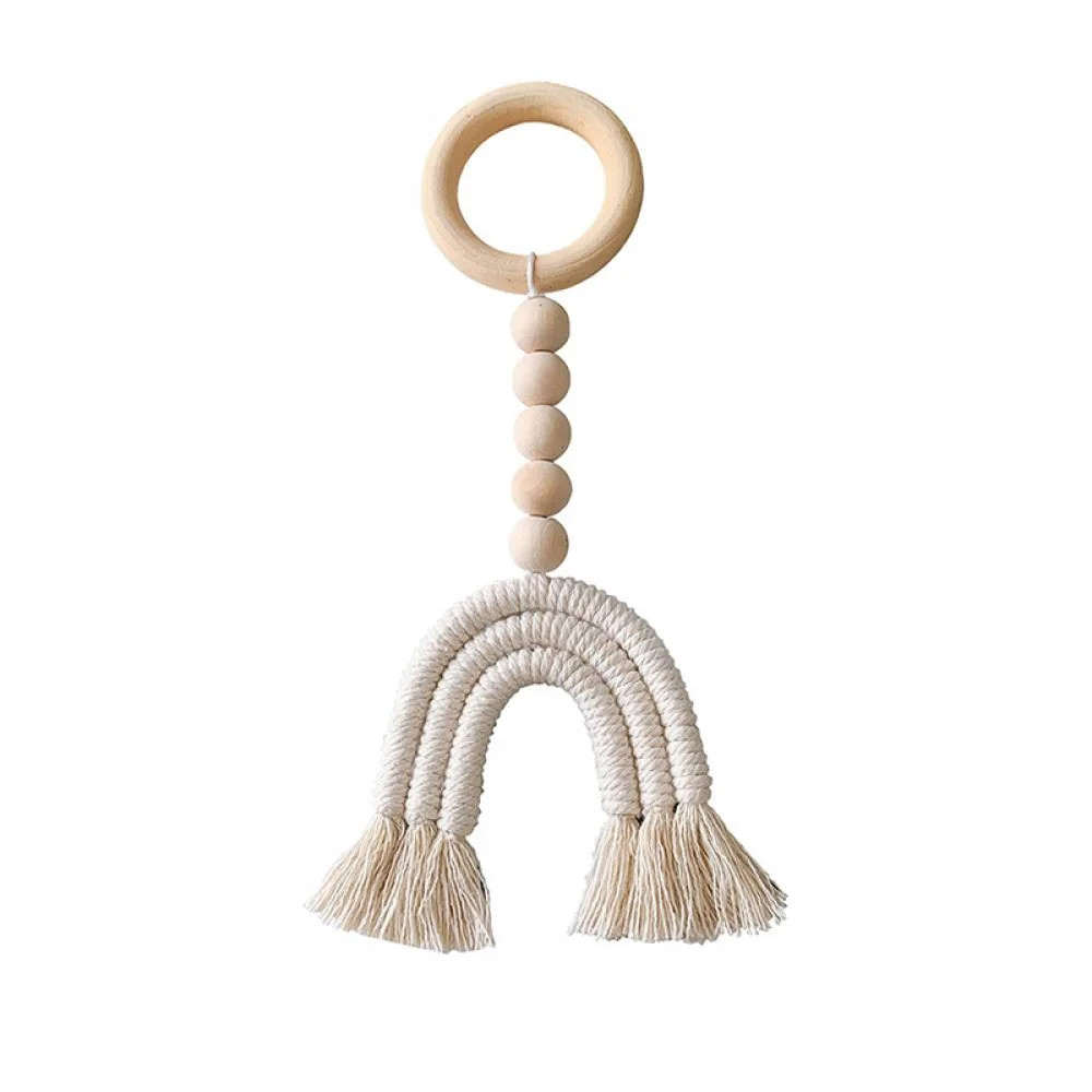 Topwoner Cotton Rope Handmade Woven Rainbow Decoration Tassels Natural Wooden Bead Garland String... | Walmart (US)