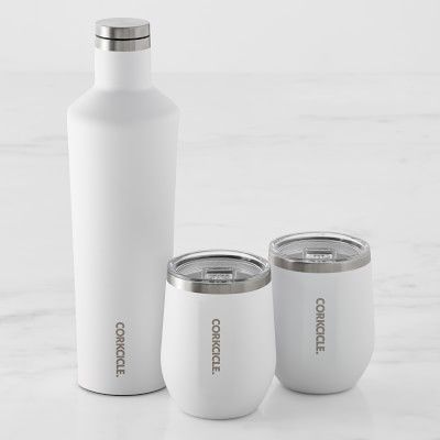 Corkcicle Insulated Small Beverage Canteen & Stemless Wine Glass Set | Williams-Sonoma