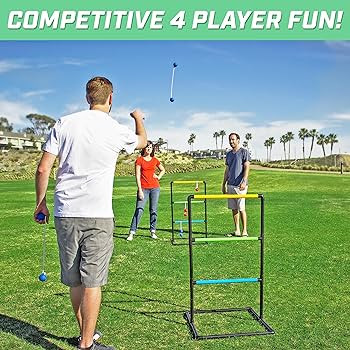 GoSports Ladder Toss Indoor & Outdoor Game Set with 6 Soft Rubber Bolo Balls and Travel Carrying ... | Amazon (US)