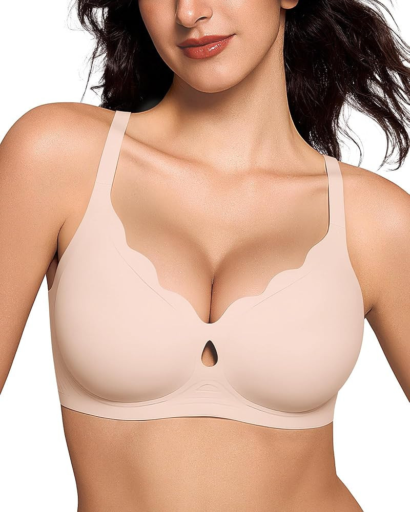 Wireless Bras for Women Wave Push Up No Underwire Bralettes Seamless Full Coverage Support Lift E... | Amazon (US)