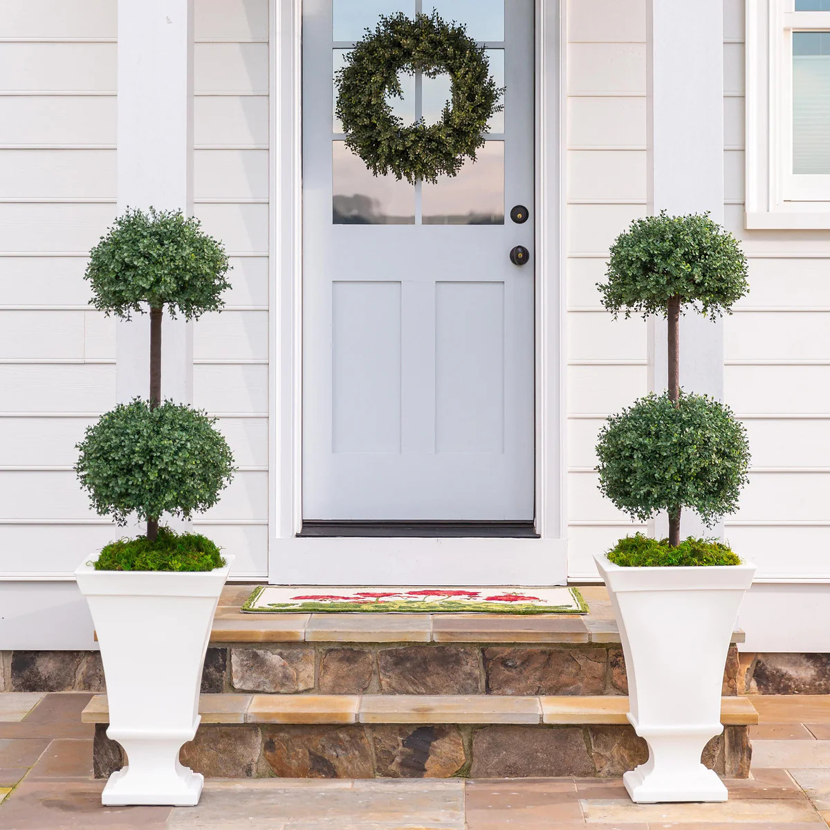 Faux Boxwood Double Topiary Sphere, 20" dia. | Plow & Hearth