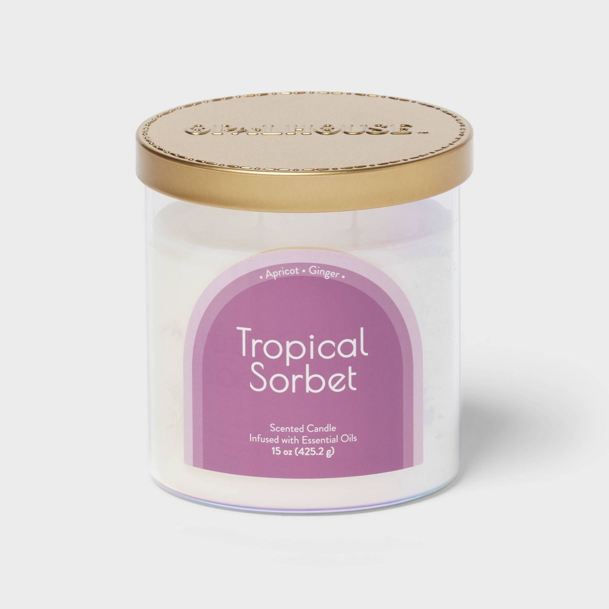 2-Wick Glass Jar 15oz Candle with Iridescent Sleeve Tropical Sorbet - Opalhouse™ | Target