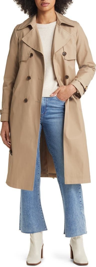 Water Repellent Double Face Cotton Blend Trench Coat | Nordstrom