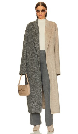 Wendalin Coat in Charcoal & Oatmeal Combo | Revolve Clothing (Global)
