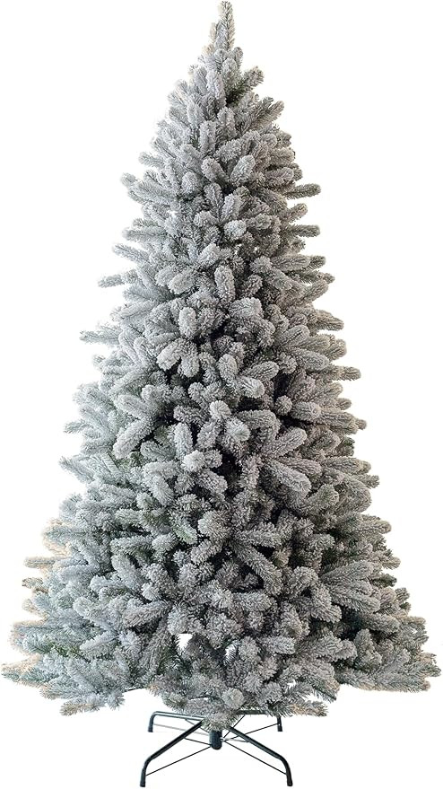 KING OF CHRISTMAS 7.5' King Flock Artificial Christmas Tree Unlit | Amazon (US)