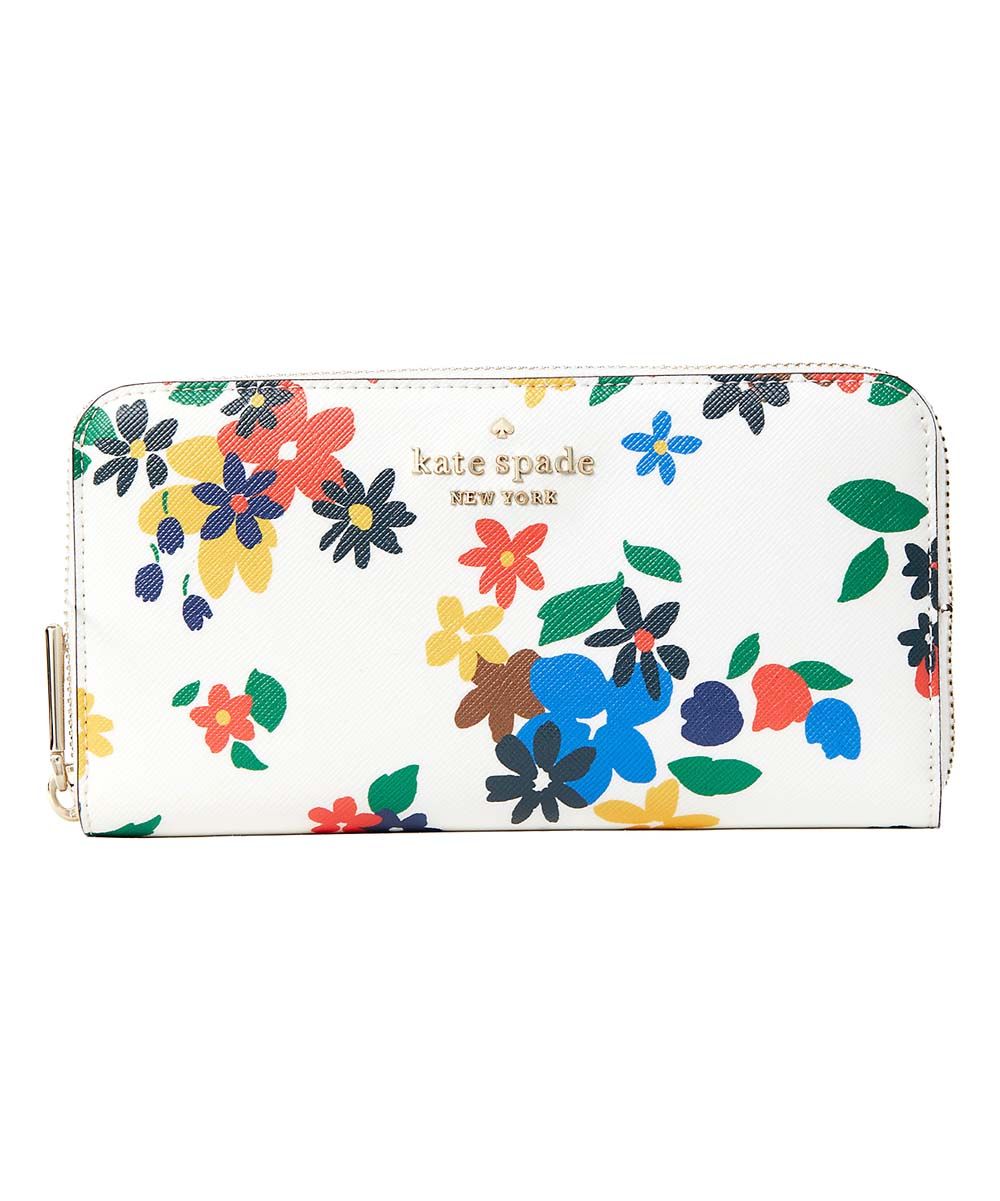 Kate Spade New York Women's Wallets Cream - Cream & Yellow Sailing Floral Staci Leather Continental  | Zulily