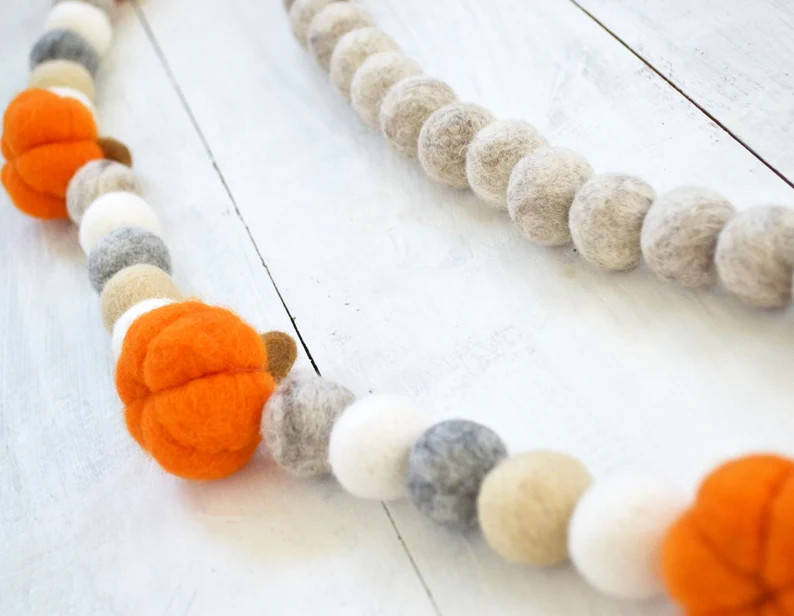 Halloween Garland - Pumpkin Garland, Halloween Felt Garland, Pumpkin Decor, Pumpkin, Fall Garland... | Etsy (US)