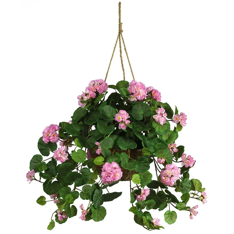 Geranium Hanging Basket Silk Plant | Walmart (US)