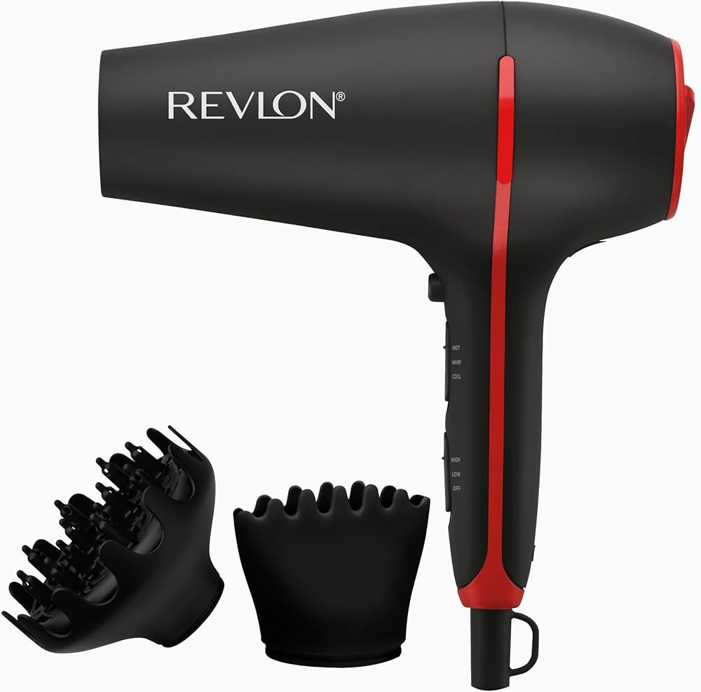 REVLON SmoothStay Coconut Oil Infused Hair Dryer with Diffuser & Concentrator - Ionic Ceramic Blo... | Amazon (US)
