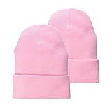 Marky G Apparel (2 Pack Knit Beanie with Cuff, Pink, One Size | Amazon (US)