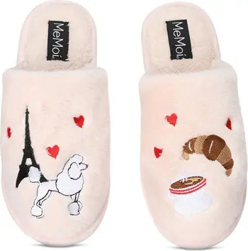 I Love Paris Faux Fur Memory Foam Slipper | Nordstrom