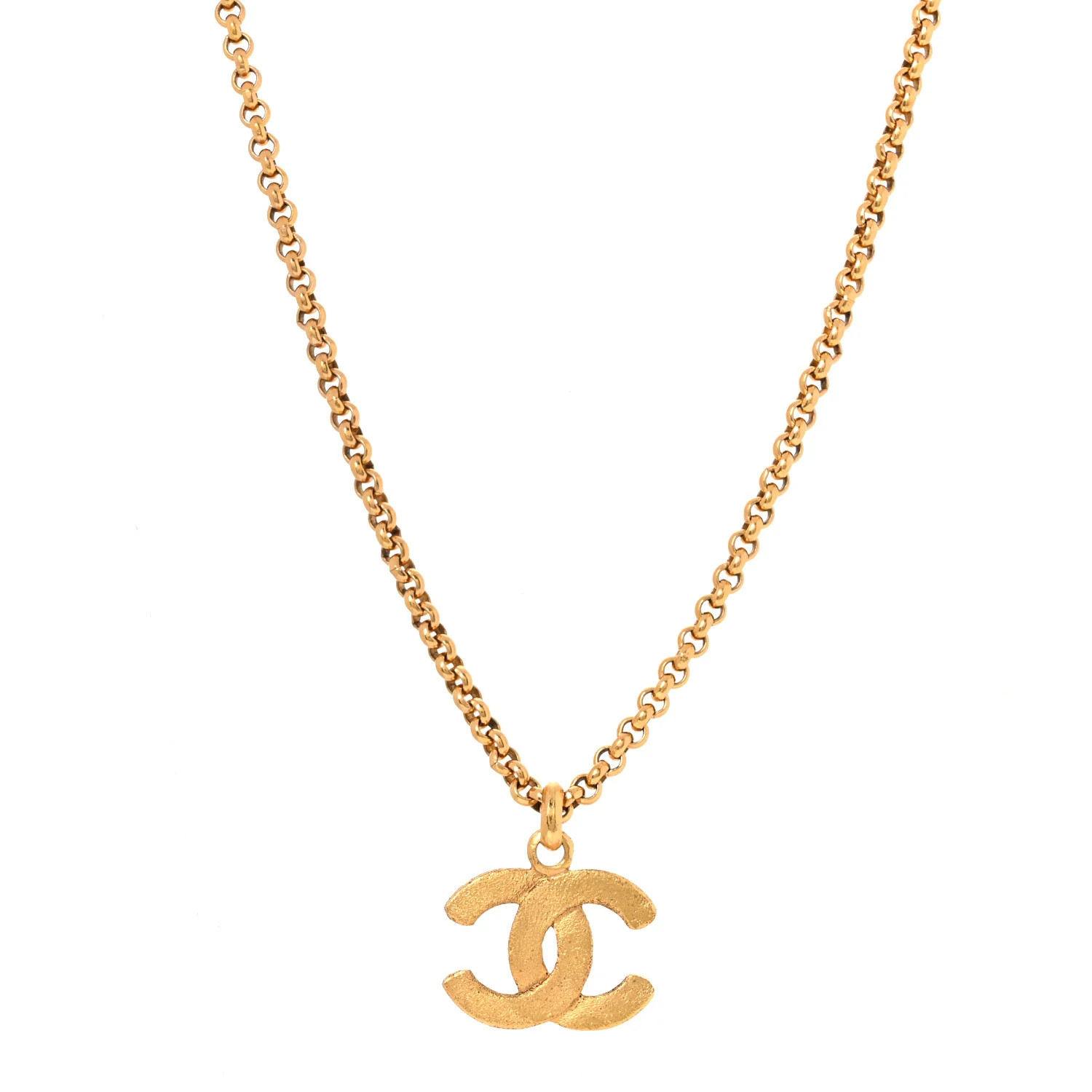 Chanel Metal CC Pendant Necklace Gold 1874374 | FASHIONPHILE (US)