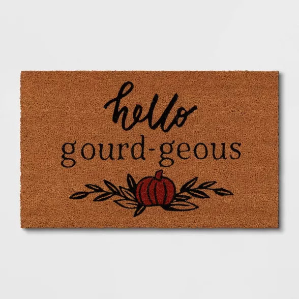 18"x30" Hello "Gourd - Geous" Doormat Black - Threshold™ | Target