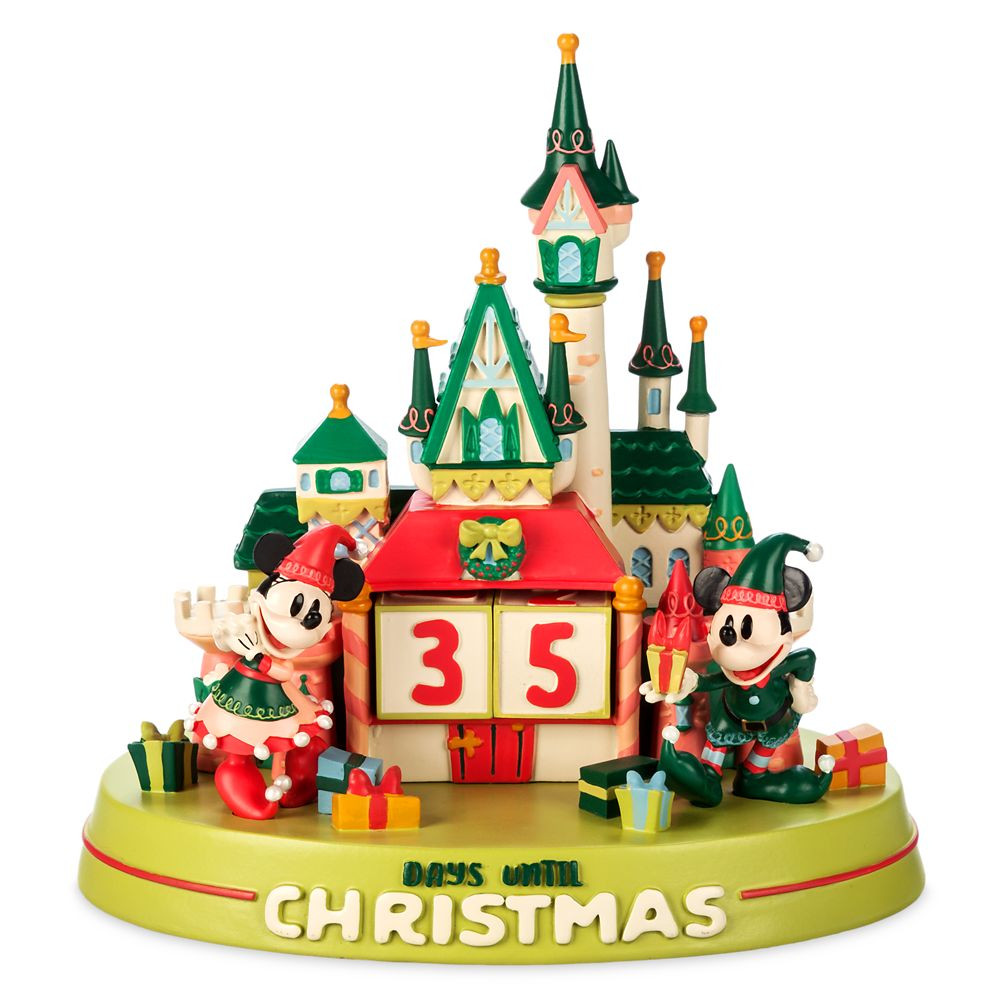 Mickey Mouse and Minnie Mouse Holiday Fantasyland Castle Countdown Calendar Figure | Disney Store