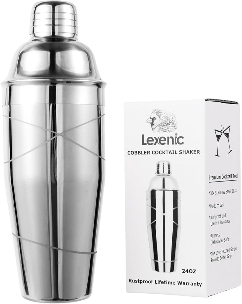 Lexenic Cocktail Shaker 24oz - Premium 304 Stainless Steel Martini Shaker- Margarita Shaker with ... | Amazon (US)