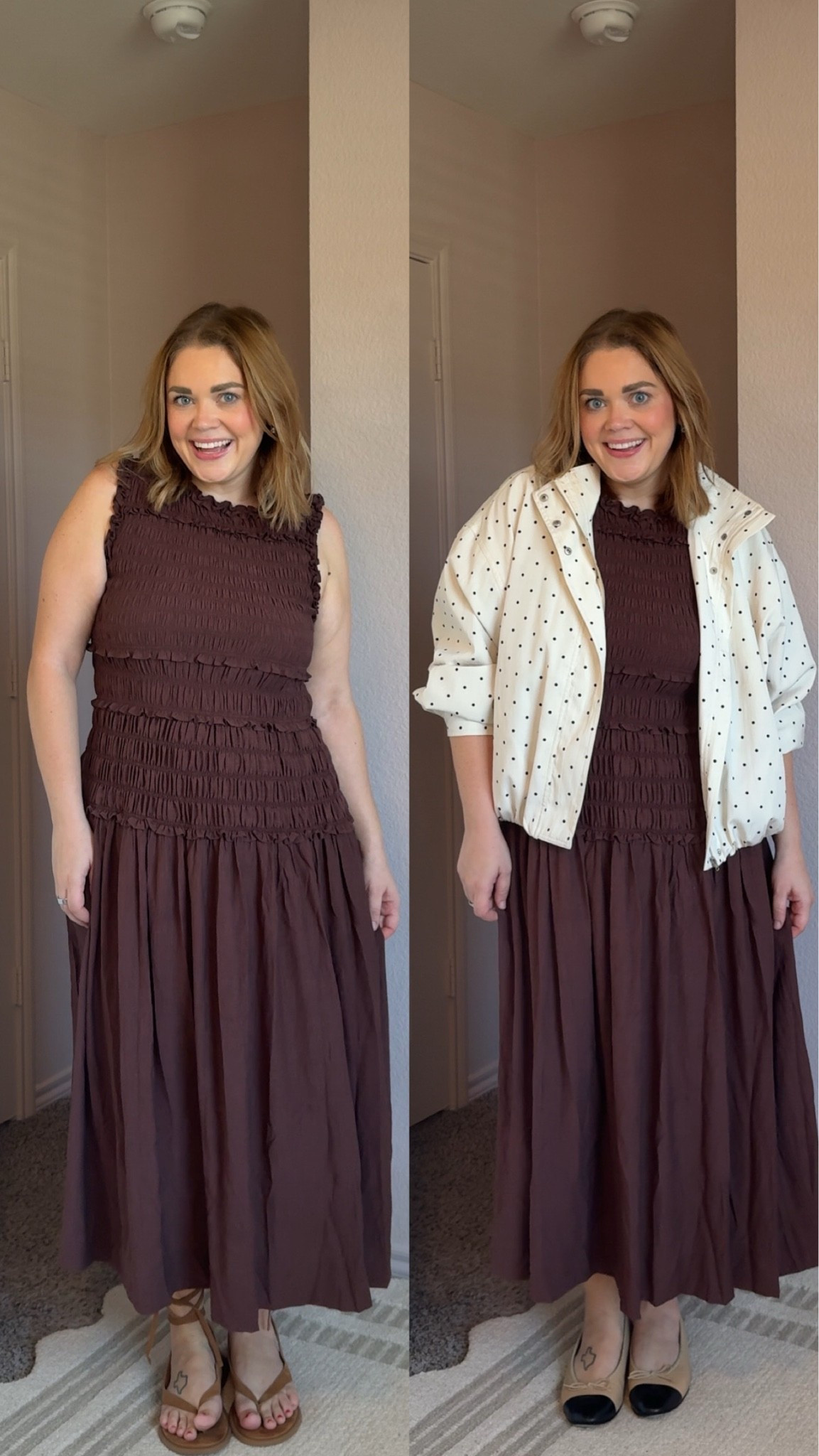 Fall transition outfit wearing xl in dress and large in jacket

#LTKootd