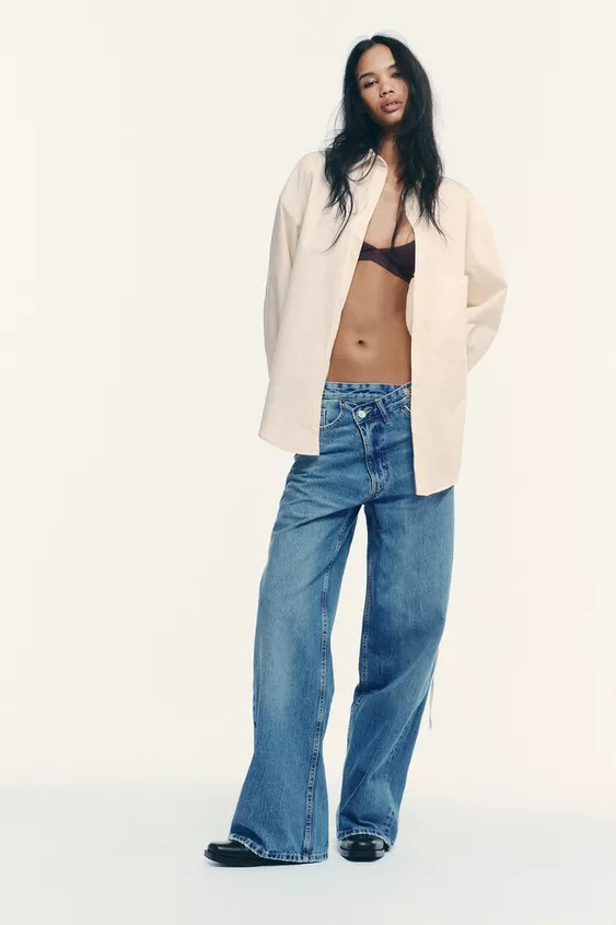 OVERSIZE SHIRT WITH TIE | Zara UK