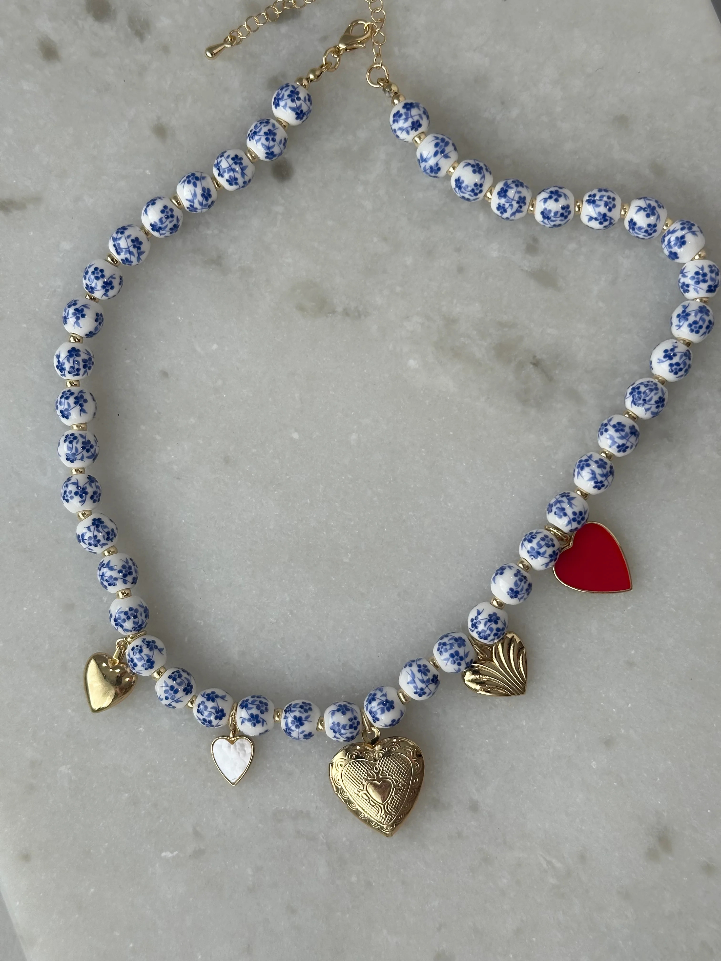 Heart Locket Beaded Necklace | These Three