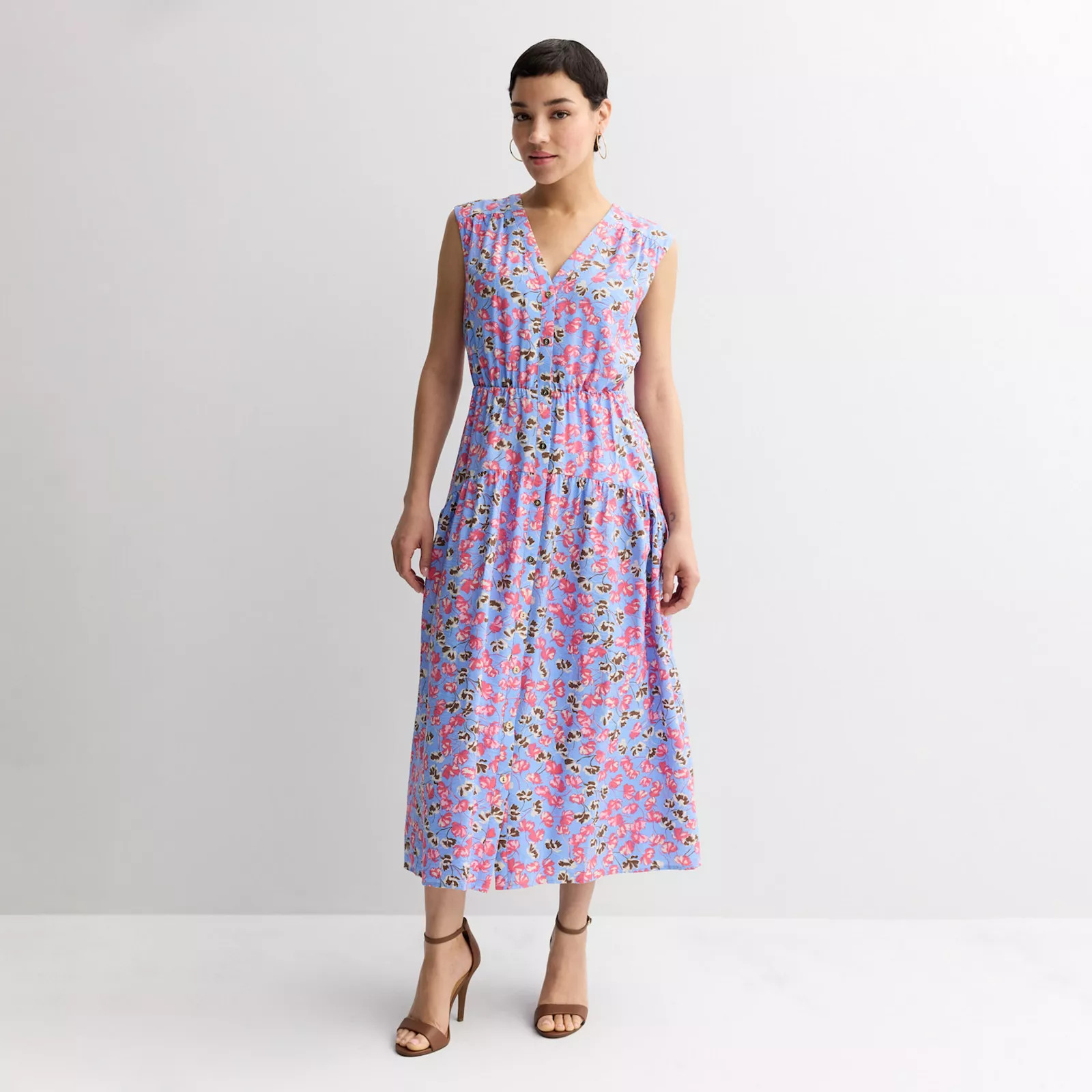 Women's Nine West Button-Front Sleeveless Midi Dress | Kohl's