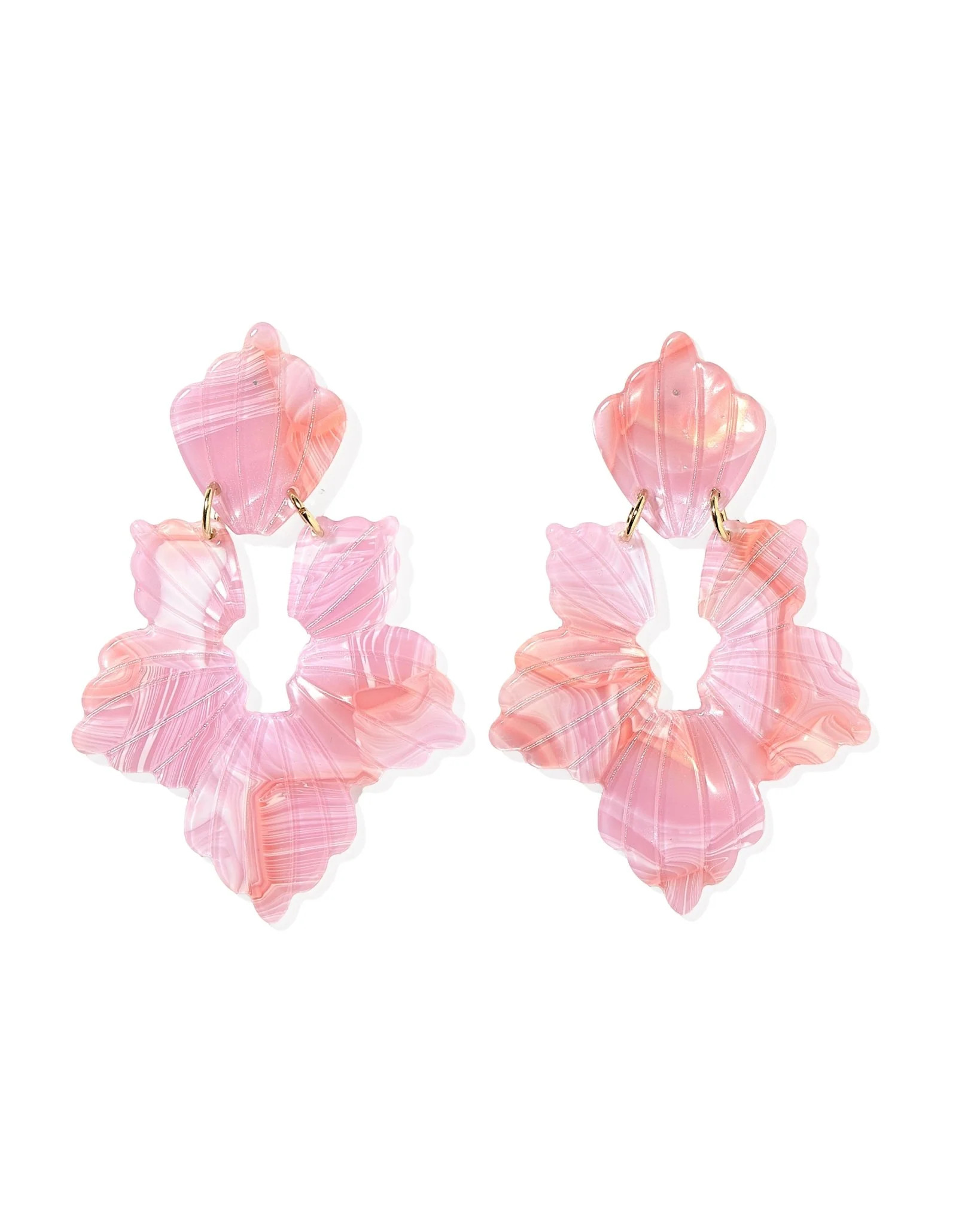 Michelle Statement Acetate Earrings - Rosy Glow | LINNY CO LLC