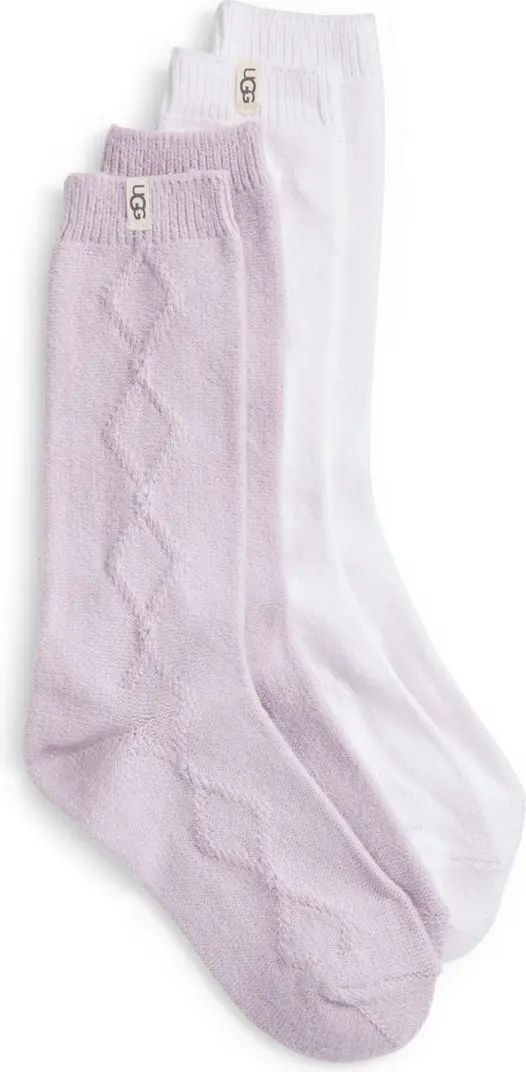 UGG® Women's Yaya 2-Pack Cable Knit Crew Socks | Nordstrom | Nordstrom