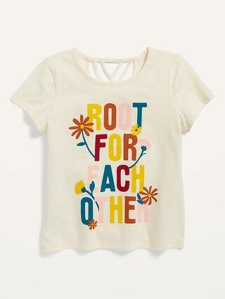 Short-Sleeve Lattice-Back Graphic Tee for Girls | Old Navy (US)