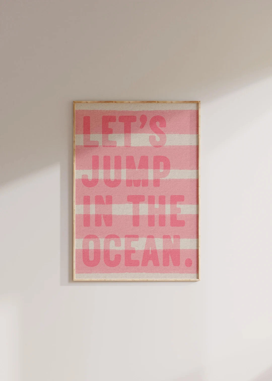 Pink Coastal Ocean Print: Trendy Wall Art (digital Download) - Etsy | Etsy (US)