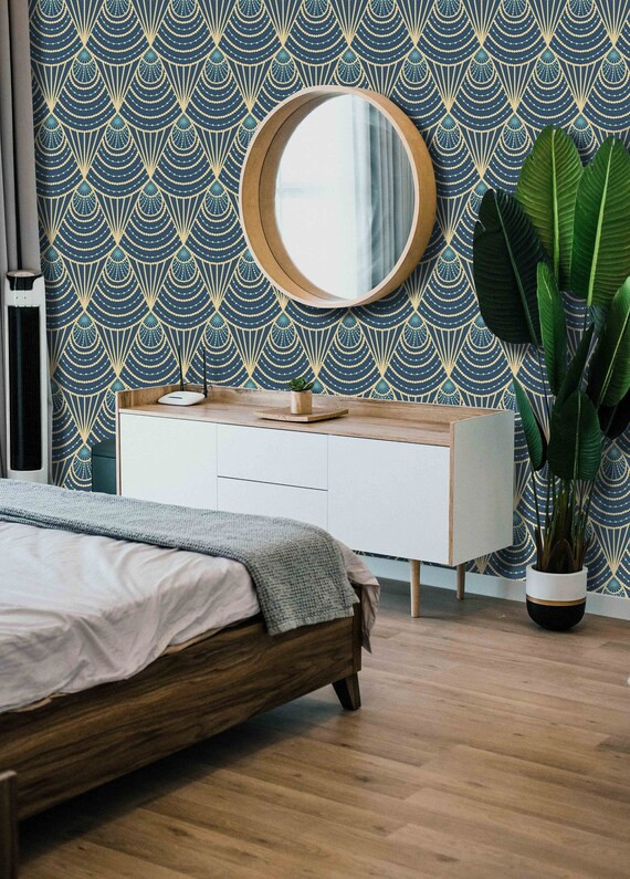 Removable Vinyl Wallpaper - Festival Art Deco - Self Adhesive Peel and Stick Wall Murals, Art Dec... | Etsy (US)
