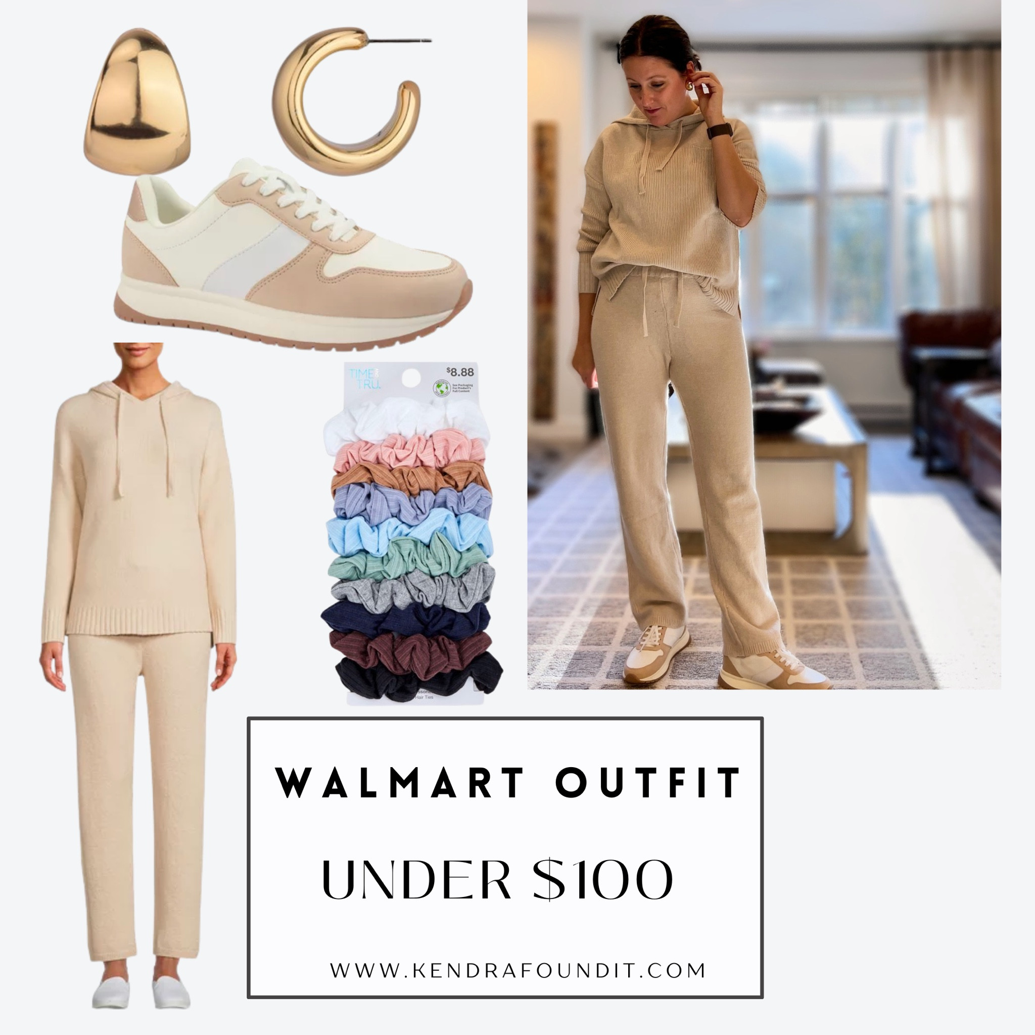 

#walmartpartner This entire lounge outfit is from @walmartfashion and cost under $100. 
 Yup, all items listed below came to $100 before tax.

Chunky neutral sneakers
Gold hoop earrings 
Knit matching set
Ribbed hair ties

The matching set and sneakers are available in multiple colors and I’ve also linked to some other items I’ve been coveting that are super on-trend.  ✔️

#walmartfashion  #walmartfinds #walmartstyle #outfitreel #outfitreels #walmart #fashionreelscreator #andsave #fashionstylereels #ootd #lookforless #fashiononabudget #affordablefashion #fall2022fashion #fallfashion #outiftideas #salealert #minimalistfashion #tryon #clothinghaul #minimalstyledaily #outfitunder100 #midside #midsizefashion #midsizestyle #midsizebabes #matchingset 

Walmart fashion. Walmart style. Walmart finds. Fashion on a budget. Affordable fashion. Fashion haul. Try on. Minimalist outfit. Minimalist outfit reel.  Neutral outfit ideas. Fashion reel. Outfit under $100. Outfit reel. Mid size fashion. Mid size style. Matching set outfit. Neutral running shoes. Chunky running shoes. 
#LTKCyberweek

#LTKsalealert #LTKstyletip