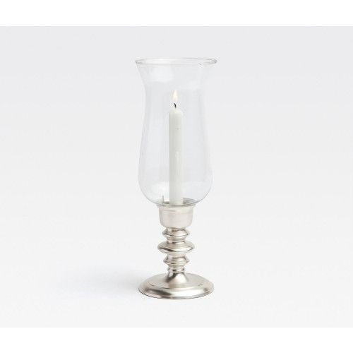 Blue Pheasant Howard Matte Silver Hurricane Candle Holder | Gracious Style