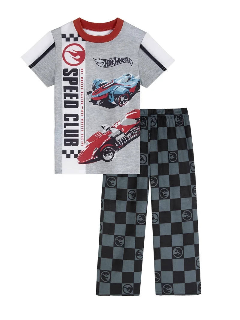 Hot Wheels Boys Short Sleeve Top and Sleep Pants Pajama Set, 2-Piece, Sizes 4-16 | Walmart (US)
