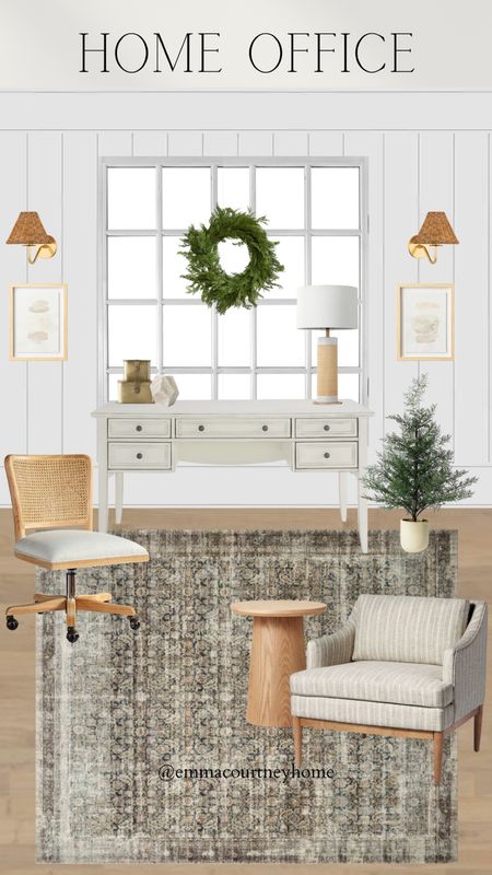 Home office styled for the Christmas and holiday season. Work from home ideas. Target home, wayfair. Desk, desk chair, armchair  

#LTKHoliday #LTKstyletip #LTKhome
