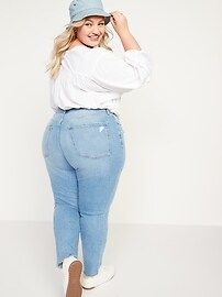 Curvy High-Waisted O.G. Straight Distressed Jeans for Women | Old Navy (US)