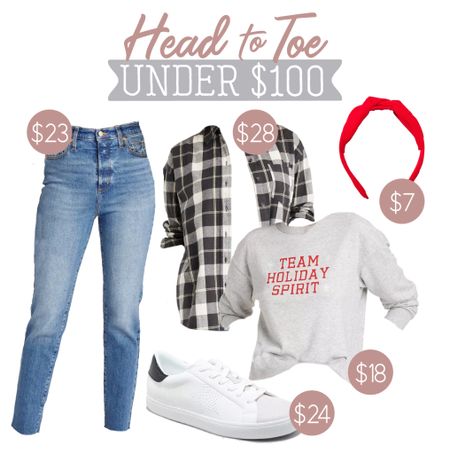 It’s target circle week! Click the circle offers on the jeans, sneakers, headband and sweatshirt to drop these prices! This look is technically exactly $100, but so cute for the Holiday season! 

#LTKHoliday #LTKfindsunder100 #LTKSeasonal