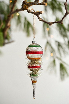 Vintage Tinsel Finial Glass Ornament | Terrain