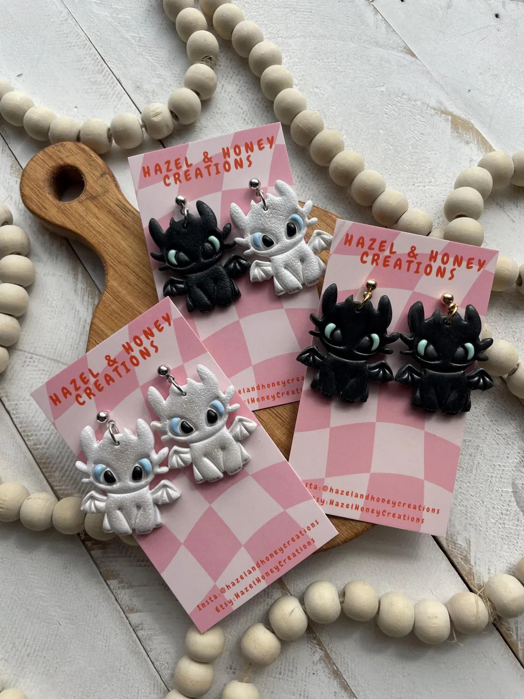 Black and White Dragon Dangles - Etsy | Etsy (US)