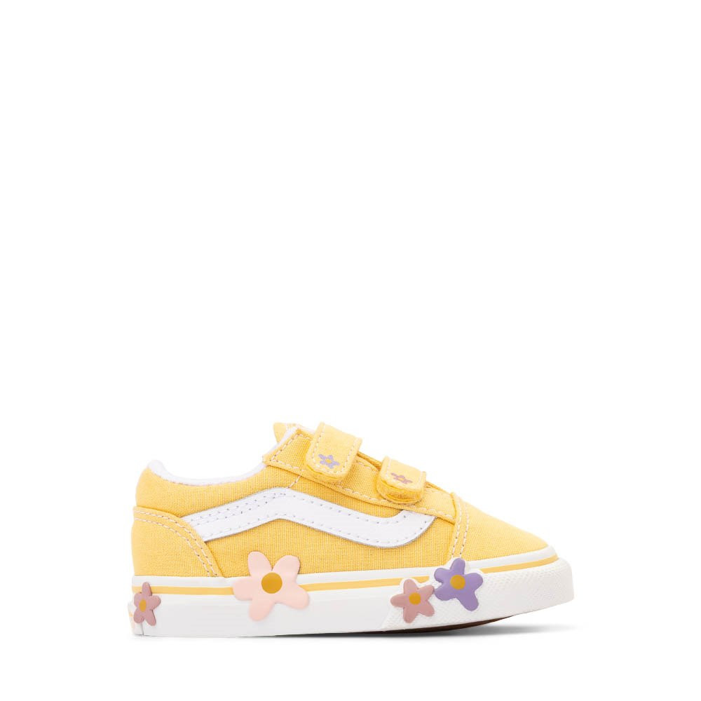 Vans Old Skool V Skate Shoe - Baby / Toddler - Yellow / Floral | Journeys