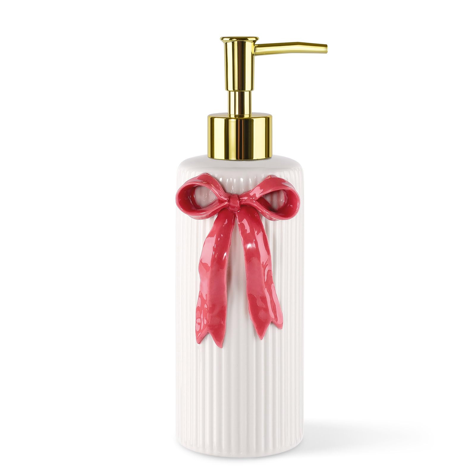 Handmade Ceramic Bow Soap Pump Dispenser Hand Lotion Liquid Dispenser Refillable for Kitchen and ... | Amazon (US)