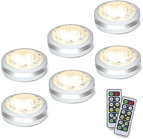 Amazon.com: Puck Lights with Remote, Battery Operated Under Cabinet Lighting, Wireless Led Tap Li... | Amazon (US)