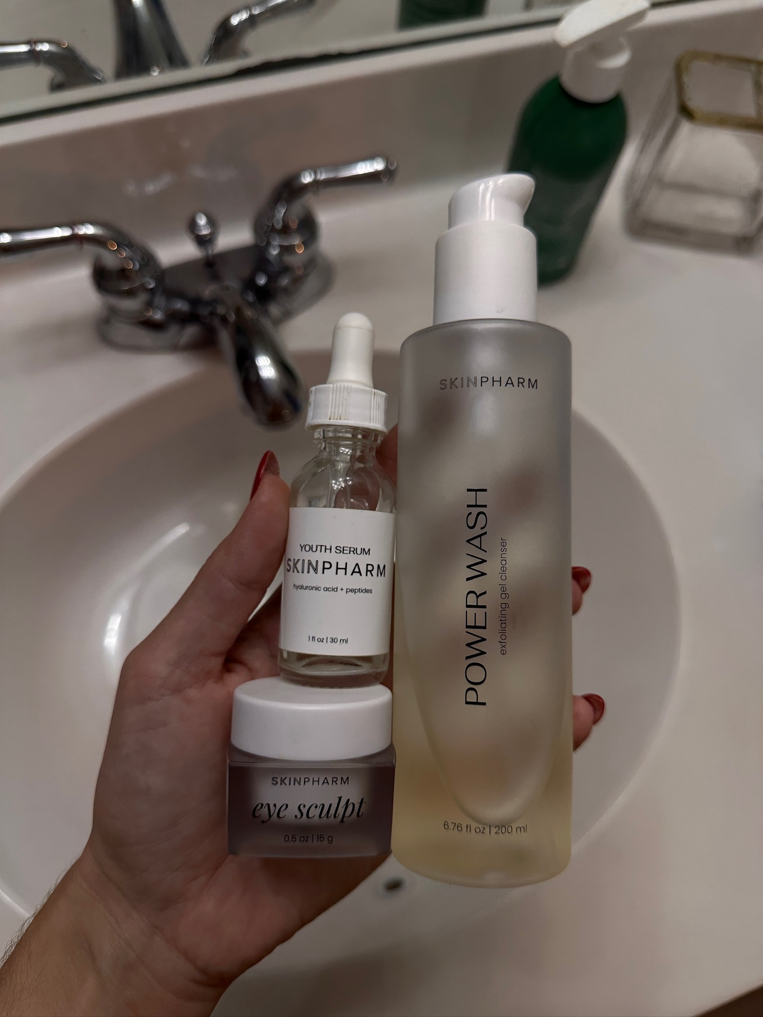 Current skincare routine from SkinPharm!

Skincare 
Beauty 
Face Wash 
Eye Cream 
Moreewithmo 

#LTKGiftGuide #LTKBeauty #LTKOver40
