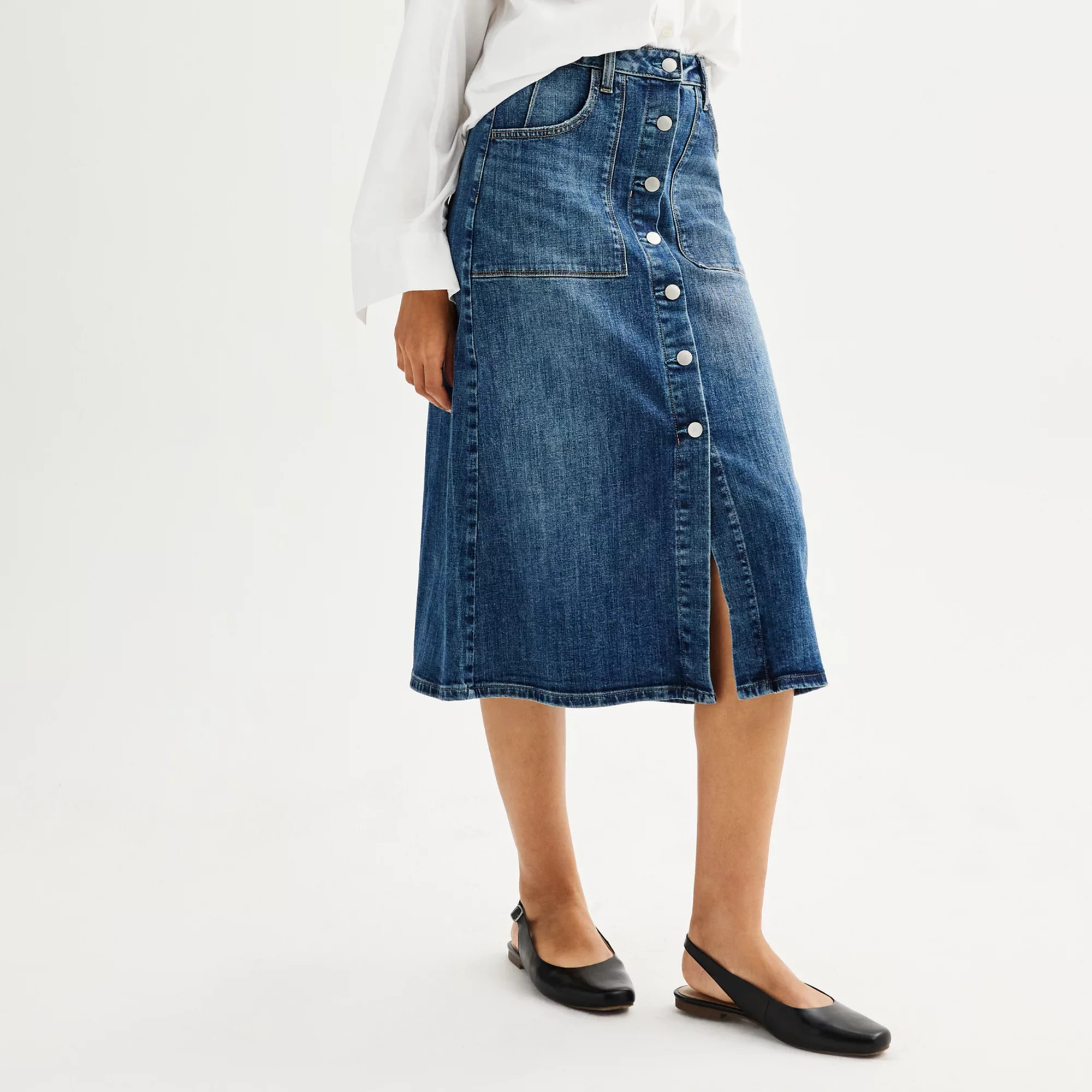 Petite Sonoma Goods For Life® A-Line Denim Skirt | Kohl's