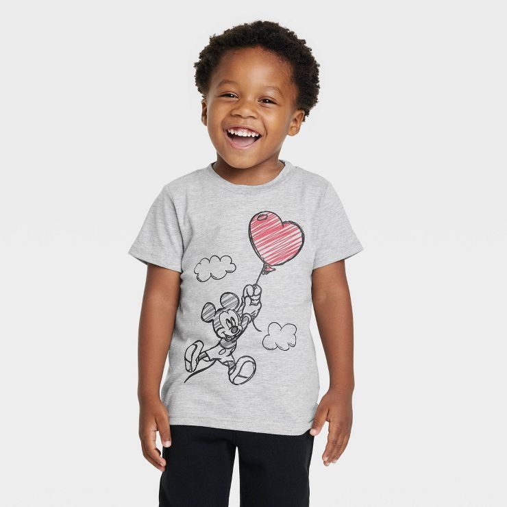 Toddler Boys' Disney Mickey Mouse Solid T-Shirt - Gray | Target