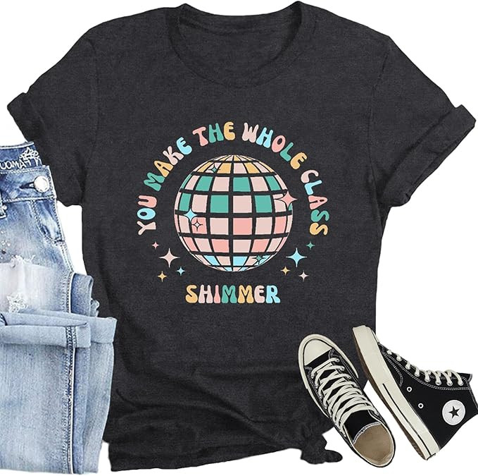 Teacher Shirt Women Back to School T-Shirt Inspirational Elementary Teacher Tee Tops Funny Teachi... | Amazon (US)