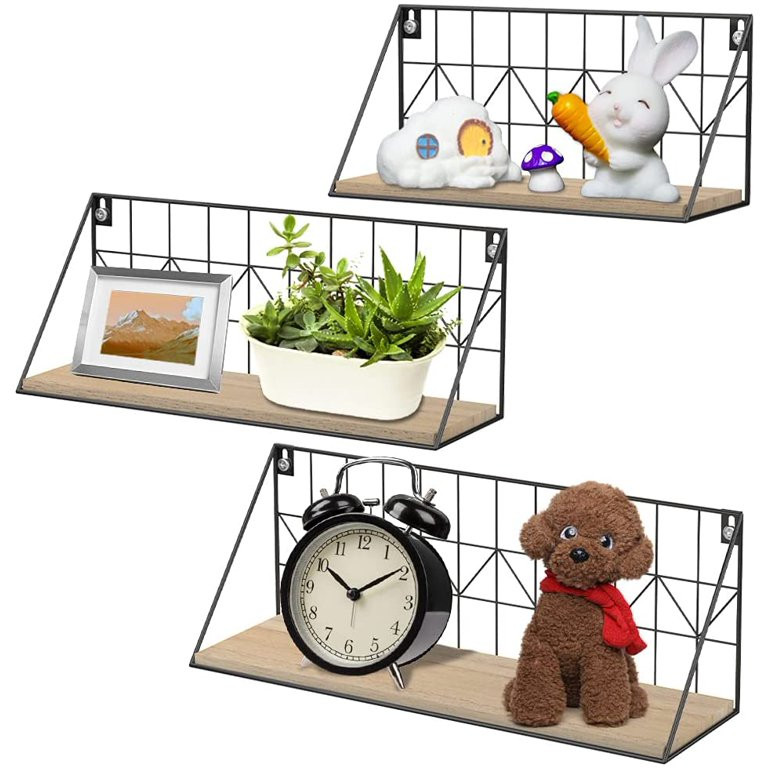 Redkey 3 Floating Shelves Wall Mounted Hanging Storage Organizer Holder for Room Bathroom, Beige,... | Walmart (US)