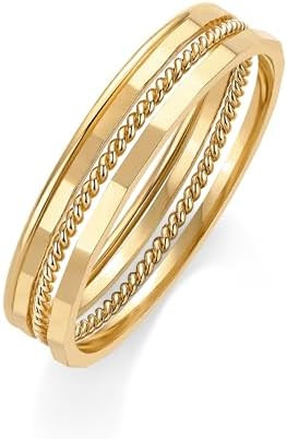 PAVOI 14K Gold Plated Four Pieces Thin Rings Set for Women | 4 Dainty Stacking Rings Pack | Minim... | Amazon (US)