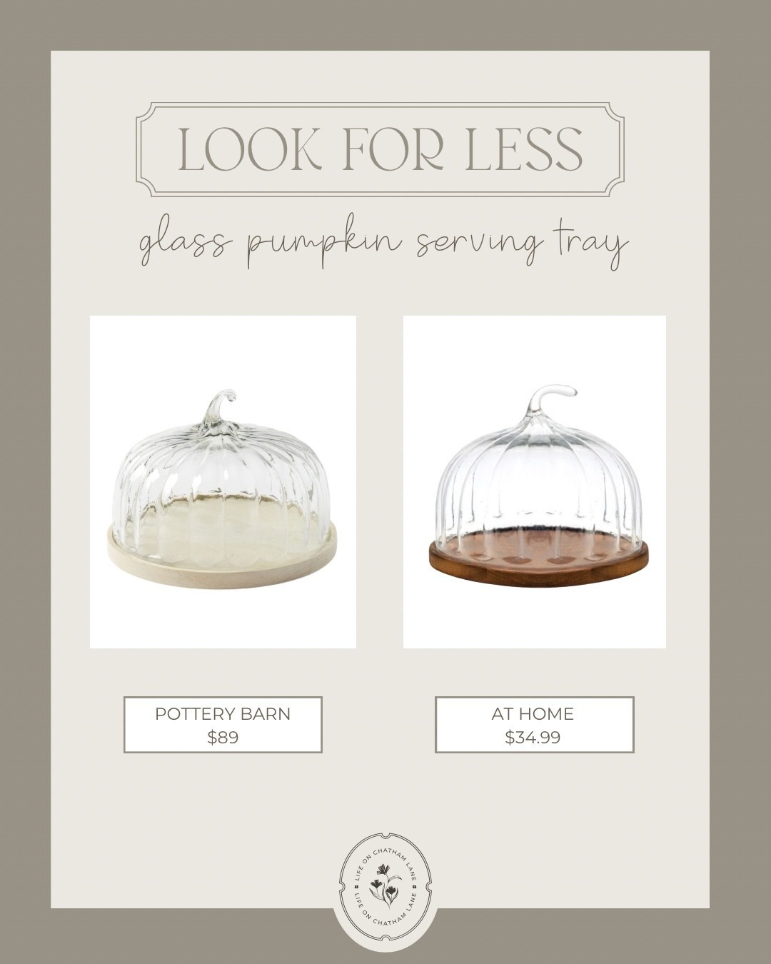 This glass pumpkin cloche serving tray is the perfect fall kitchen accessory and the At Home version is half the price of the Pottery Barn one!

#LTKSaleAlert #LTKHome #LTKSeasonal