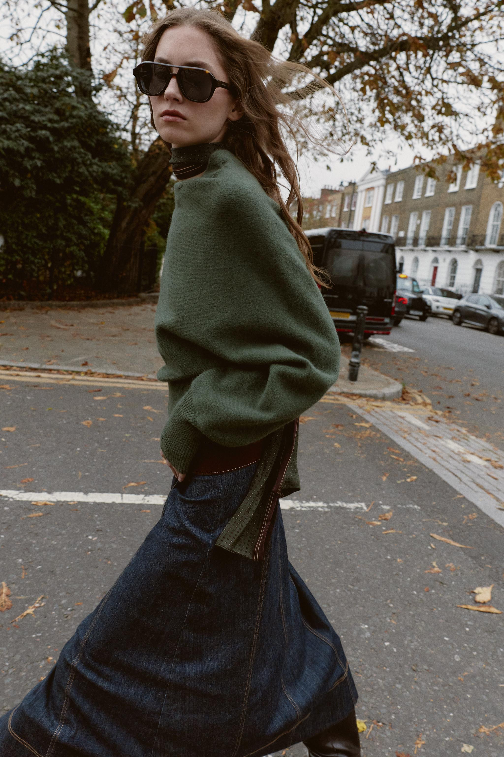 ASYMMETRIC KNIT JUMPER WITH CUFF DETAIL | Zara UK