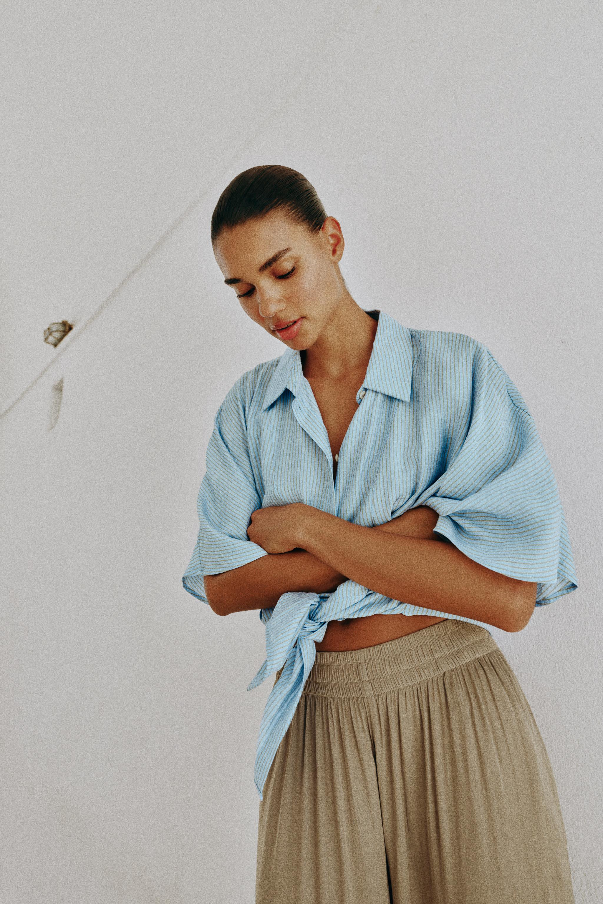 KNOTTED STRIPED SHIRT | Zara US