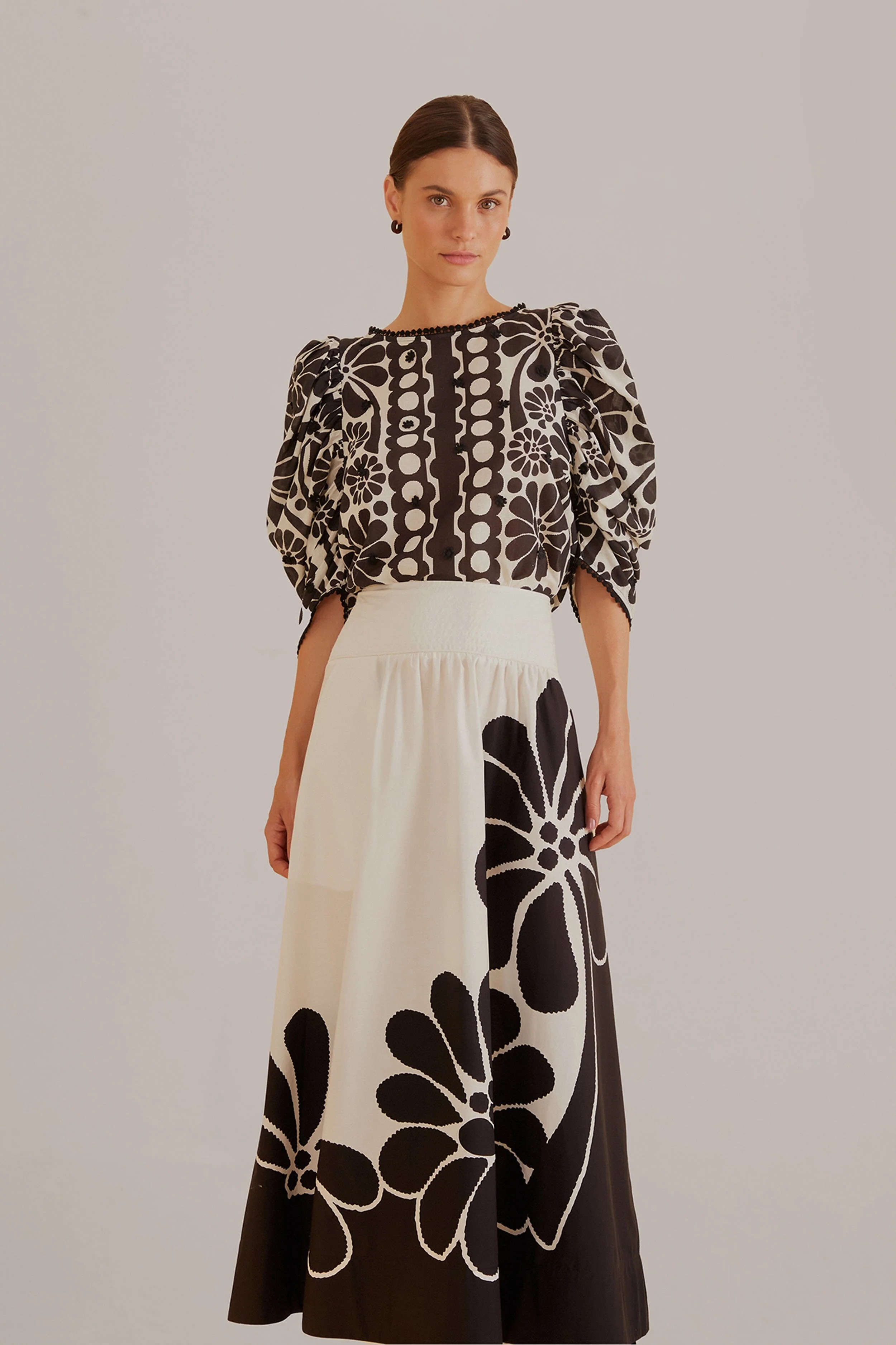 Black Palermo Maxi Skirt | FarmRio (US)