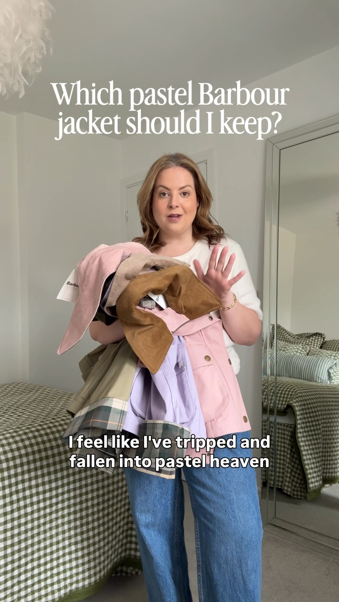 Which pastel Barbour jacket should I keep? 

#LTKmidsize #LTKuk #LTKspring